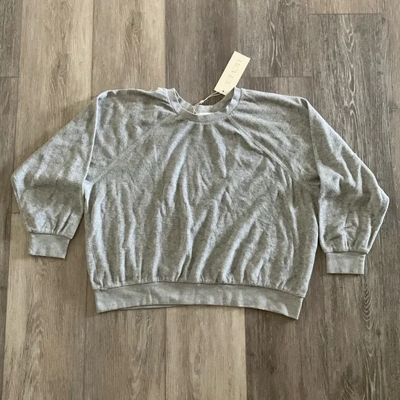 SUZIE KONDI Samos Oversized Sweatshirt Terry Heather Grey NWT - Picture 4 of 10